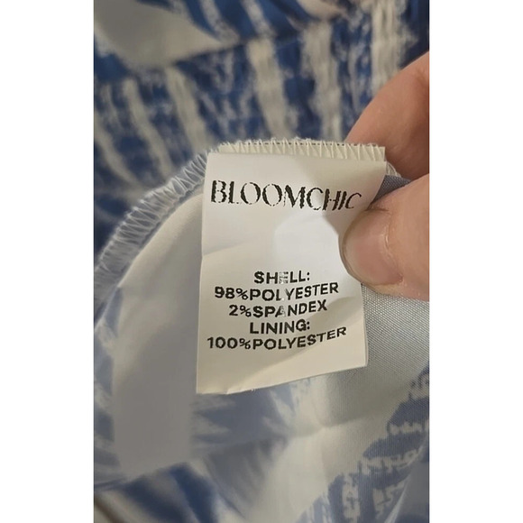 BloomChic Dress Geometric Striped Pocket Slits Dolman Sleeve Empire Waist 12 - Picture 8 of 9